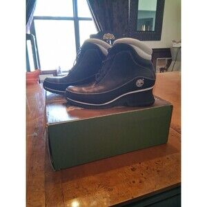 Timberland Euro Dub Spin Black Leather Women's Boots 9.5 M w/ Box Hiking Outdoor